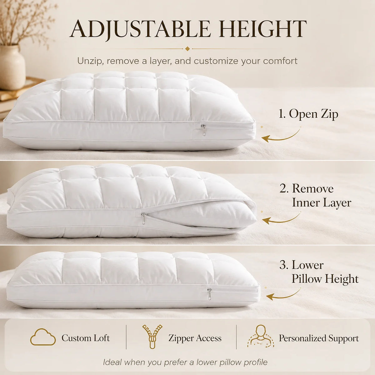 BoxLoft Adjustable Pillow