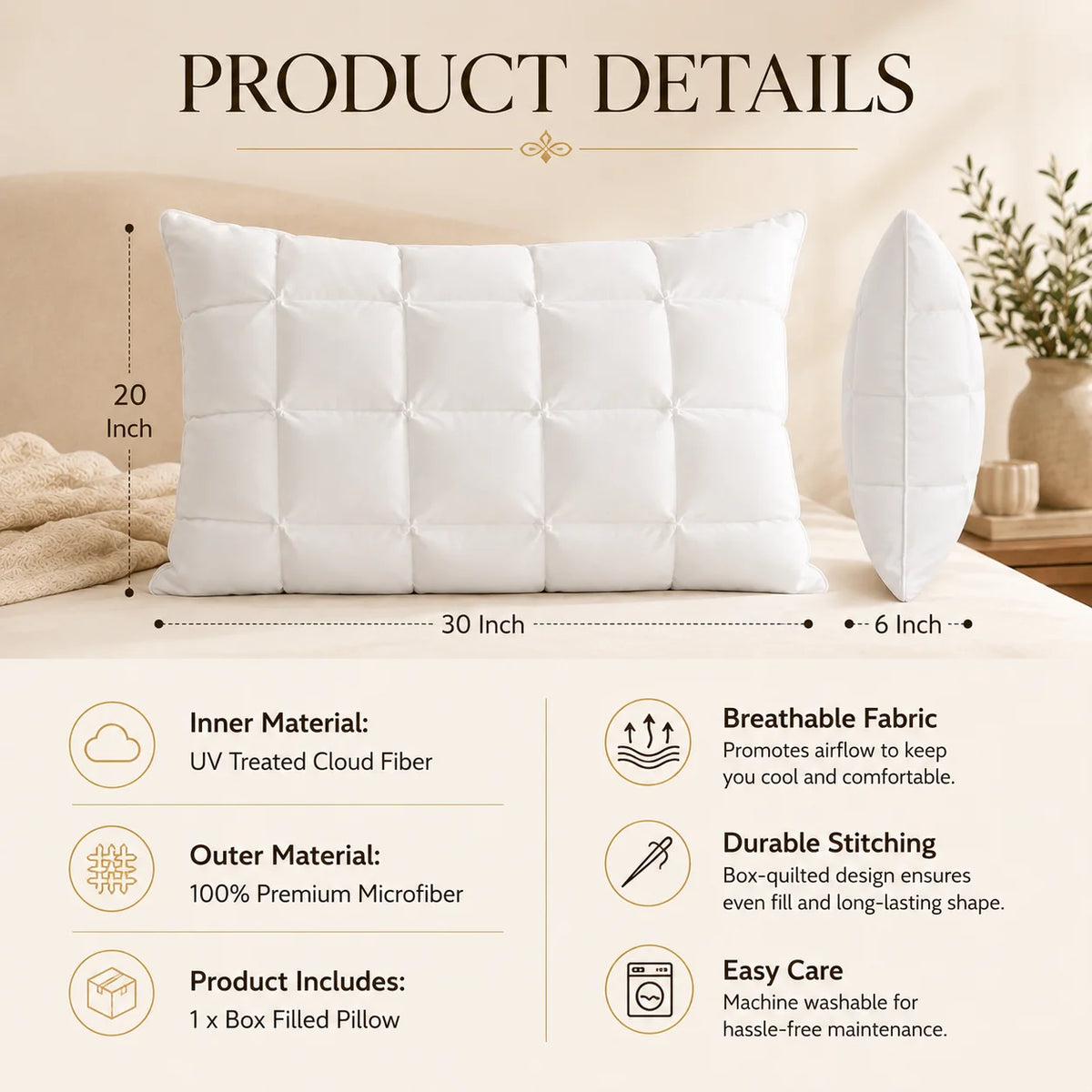 BoxLoft Adjustable Pillow